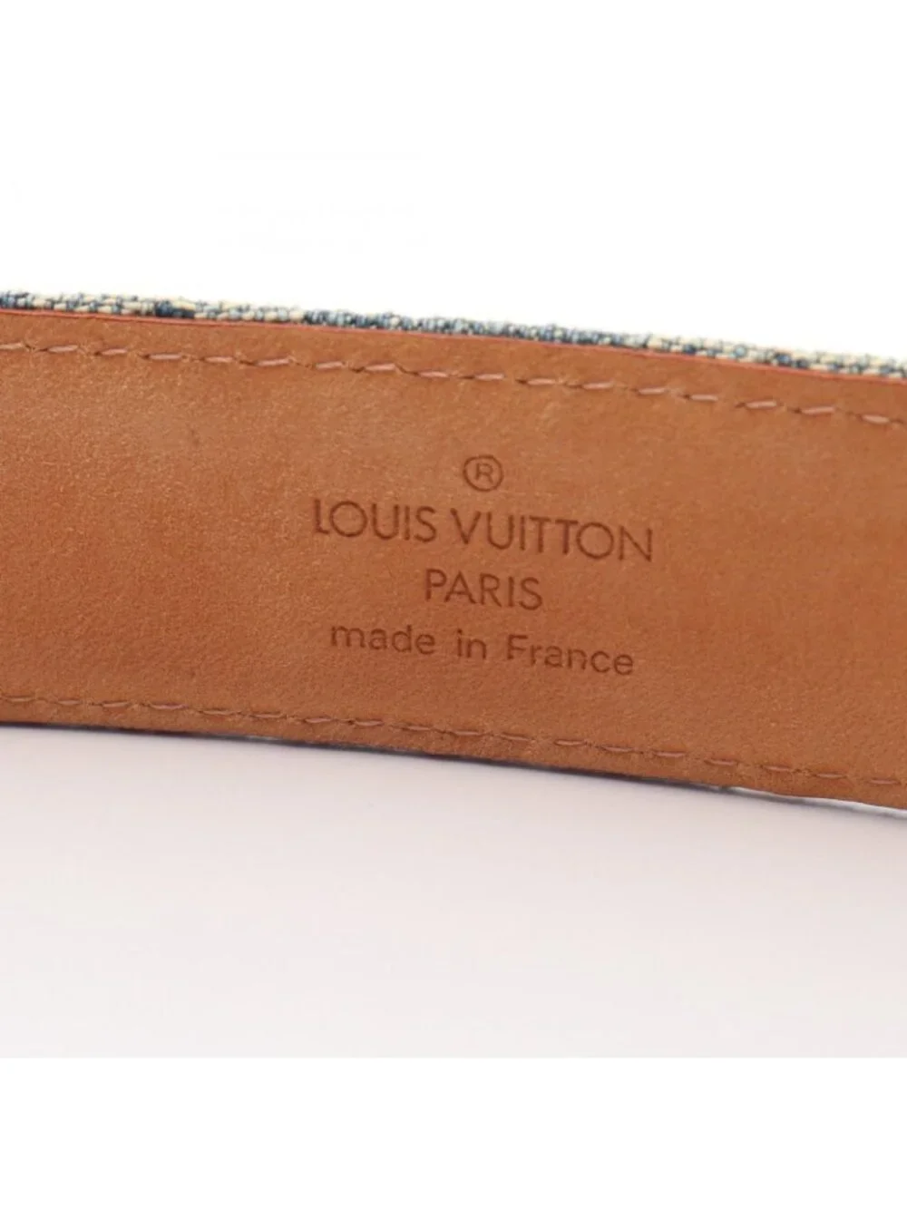 Louis Vuitton Belt Ceinture Monogram Denim Gold